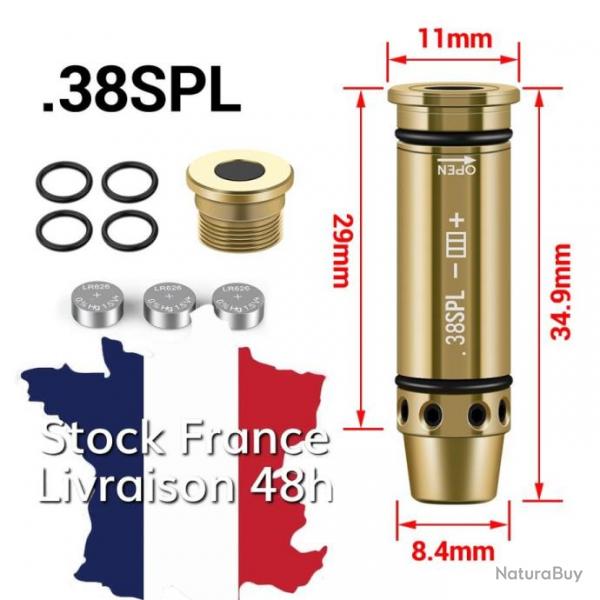 Cartouche tir  sec d'entrainement laser 38 sp 357 mag - Culot supplmentaire offert - Stock France
