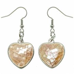 Boucles d'oreilles coeur en nacre rose