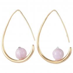 Boucles d'oreilles goutte avec perle de kunzite