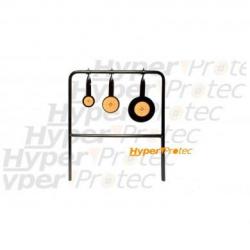 Cible de tir 3 objectifs de diamètres différents pour .22 LR