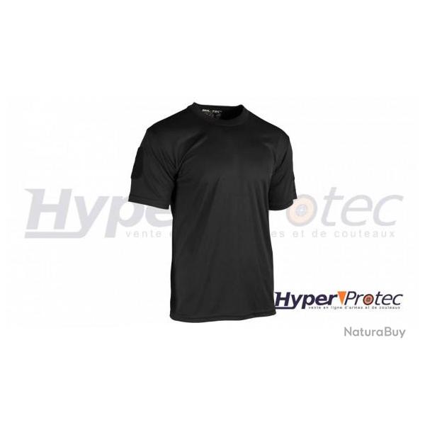 T Shirt Mil Tec Tactique Quick Dry Couleur Noire