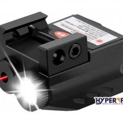 Lampe a led 350 Lumens Strobo et Viseur Laser Rouge ou Vert Hyper Acess Socom - Rouge