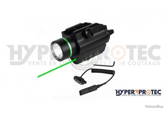 Lampe Tactique VASTFIRE + Laser Adaptable Rail 11 et 20mm