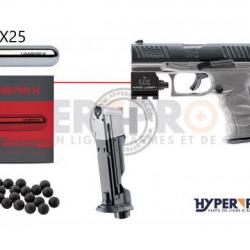 Pack ultime Walther PPQ M2 T4E gris - Pistolet Balle Caoutchouc cal. 43