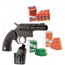 Pack GC 27 noir avec étui ceinture et cartouches caoutchoucs, chevrotines.