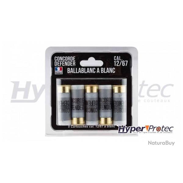 Cartouche calibre 12/67 Concorde Defender Balle  blanc