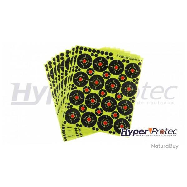 Cible ractive 5 cm autocollantes avec pastiles pour tir au plomb