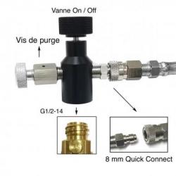 Adaptateur pour bouteille d'air portatif avec système de purge