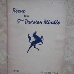 document revue de la 5 éme Division Blindée 1948 DB