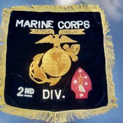 Coussin (housse) de cérémonie de la 2ème division MARINES CORPS - Original WW II