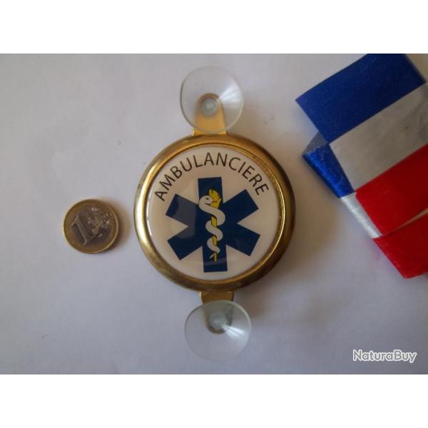 "ambulancire" plaque insigne sant avec ventouses pour vhicule