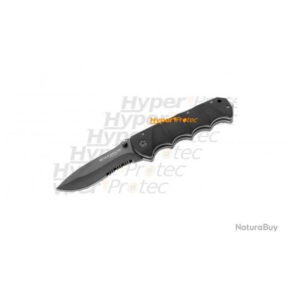 Grand couteau noir Black Spear - lame coupe corde