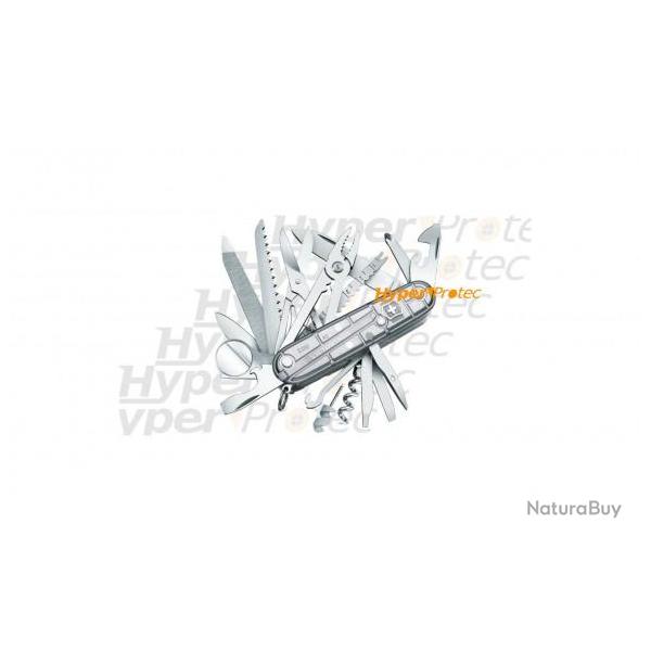 Couteau Suisse Victorinox - Swisschamp gris translucide - 33 out
