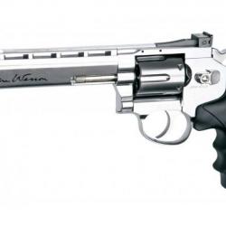 Revolver Dan Wesson chromé 6 pouces - plombs diabolos 4.5 mm