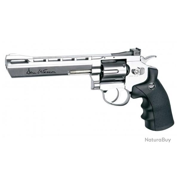 Revolver Dan Wesson chrom 6 pouces - plombs diabolos 4.5 mm