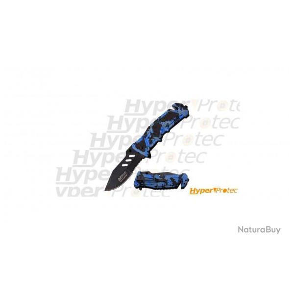 Couteau brise-vitre coupe ceinture camo 3D militaire