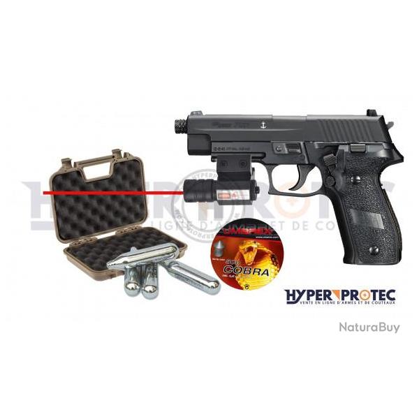 Pack Plinking Sig Sauer P226  plombs et BB 4.5 mm Noir