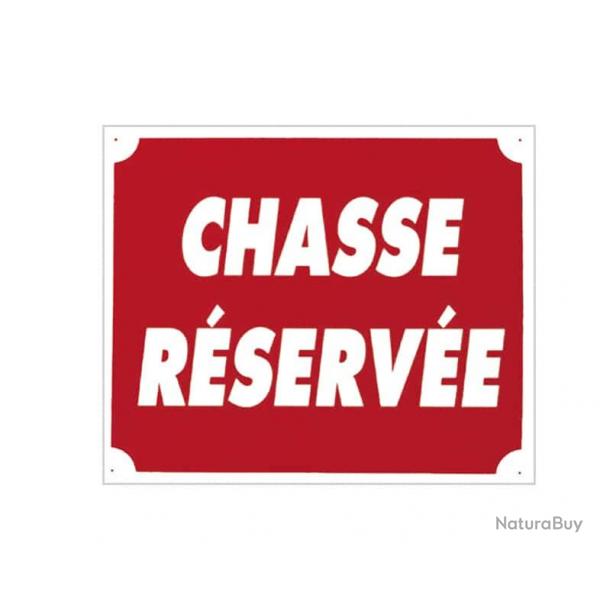 Panneau " Chasse rserve " 30 x 25 cm - Aluminium