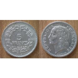 France 5 Francs 1949 Lavriller Piece Franc Aluminium