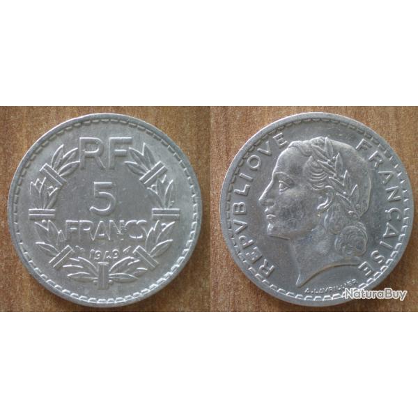 France 5 Francs 1949 Lavriller Piece Franc Aluminium