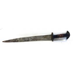 Ancien Couteau dague poignard artisanal manche Cuir style Africain