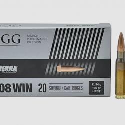 Munition GGG 308 Win. 11.34g 175gr HPBT x5 boites