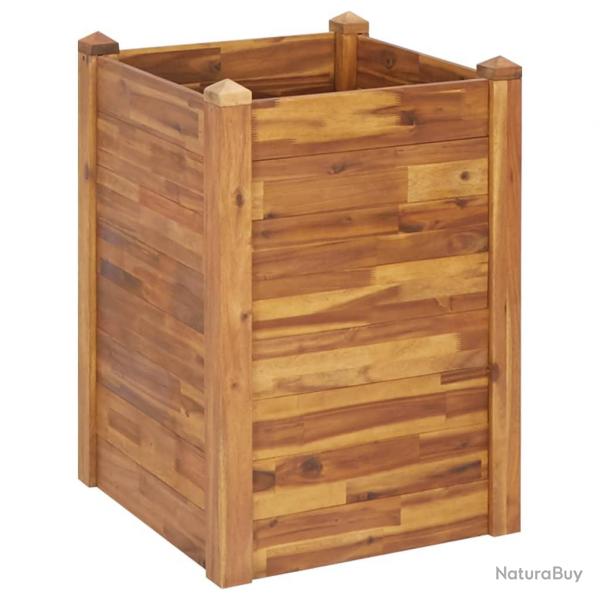 Jardinire lit surlev plantes fleurs jardin 60 x 60 x 84 cm bois massif d'acacia 02_0001072