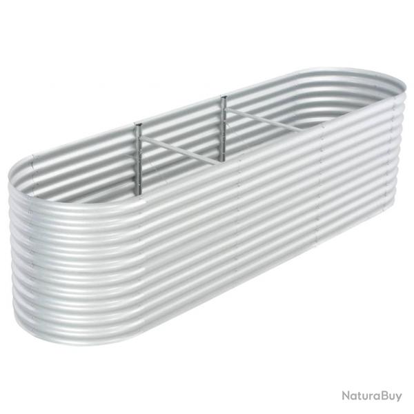 Jardinire lit surlev plantes fleurs jardin 320 x 80 x 81 cm acier galvanis argent 02_0001047