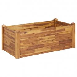 Jardinière lit surélevé plantes fleurs jardin 110 x 60 x 44 cm bois massif d'acacia 02_0000984