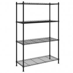 Étagère de rangement 4 niveaux 90 x 35 x 137 cm noir 200 kg 02_0000695