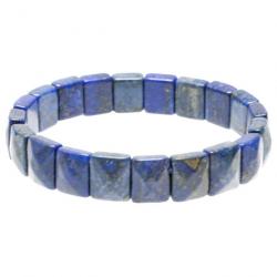 Bracelet perles carrées facettées en lapis-lazuli