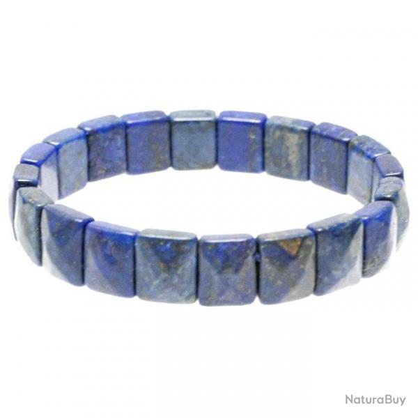 Bracelet perles carres facettes en lapis-lazuli