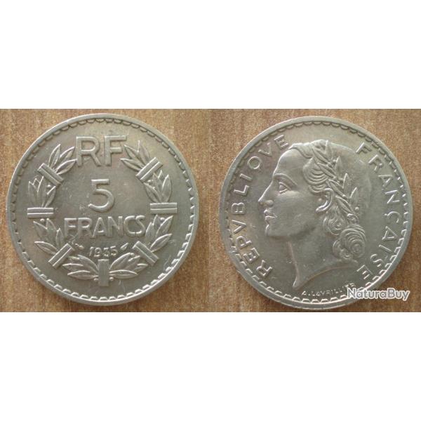 France 5 Francs 1935 Lavriller Franc Piece