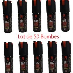 Lot de 50 Bombes Lacrymogènes Akis Gaz red Pepper- 25ml - Gaz Poivre