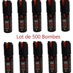 Lot de 500 Bombes Lacrymogènes Akis Gaz red Pepper- 25ml - Gaz Poivre