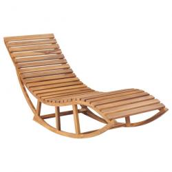 Transat chaise longue bain de soleil lit de jardin terrasse meuble d'extérieur à bascule bois de te