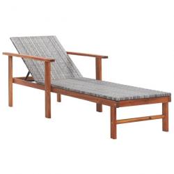 Transat chaise longue bain de soleil lit de jardin terrasse meuble d'extérieur résine tressée et bo