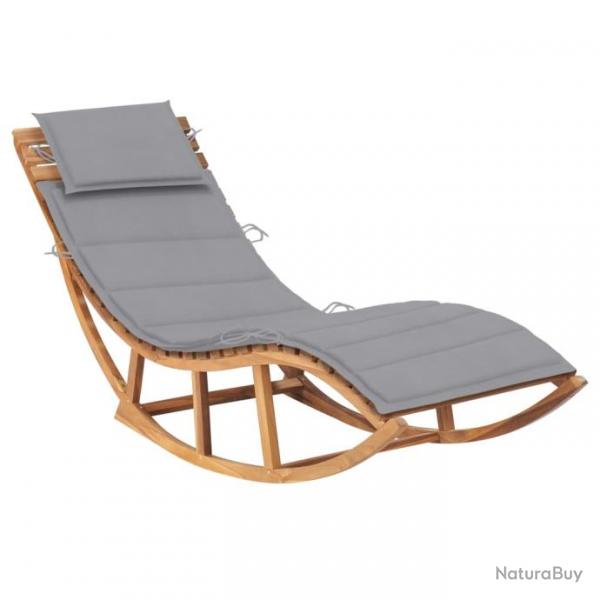 Transat chaise longue bain de soleil lit de jardin terrasse meuble d'extrieur  bascule avec couss