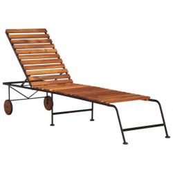 Transat chaise longue bain de soleil lit de jardin terrasse meuble d'extérieur avec pieds en acier
