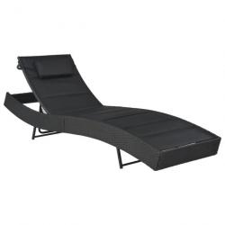 Transat chaise longue bain de soleil lit de jardin terrasse meuble d'extérieur résine tressée et te