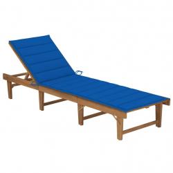 Transat chaise longue bain de soleil lit de jardin terrasse meuble d'extérieur pliable avec coussin