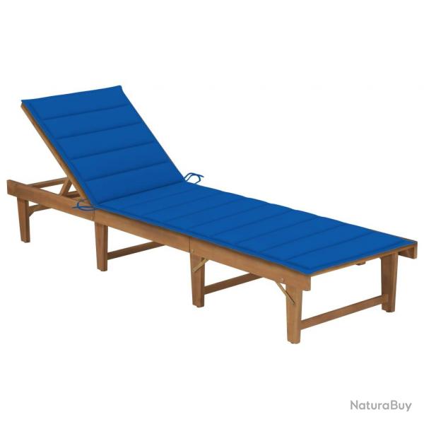 Transat chaise longue bain de soleil lit de jardin terrasse meuble d'extrieur pliable avec coussin