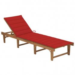 Transat chaise longue bain de soleil lit de jardin terrasse meuble d'extérieur pliable avec coussin