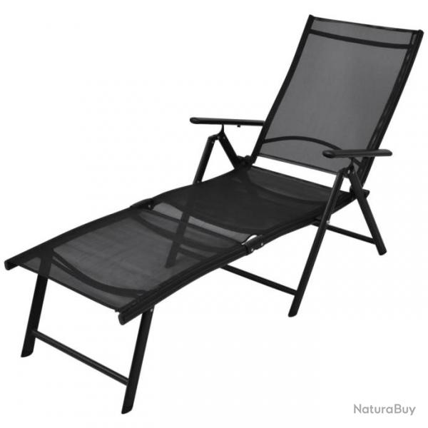 Transat chaise longue bain de soleil lit de jardin terrasse meuble d'extrieur pliable aluminium no
