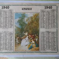 calendrier cartonné 1940  vintage collection musée décoration
