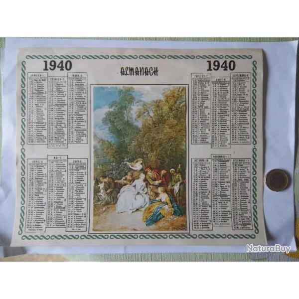calendrier cartonn 1940  vintage collection muse dcoration