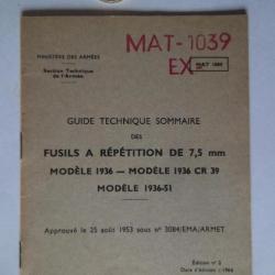 guide sur le fusil à répétition de 7.5 mm- édition 1966