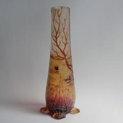 Vase verre émaillé 1900 Art Nouveau