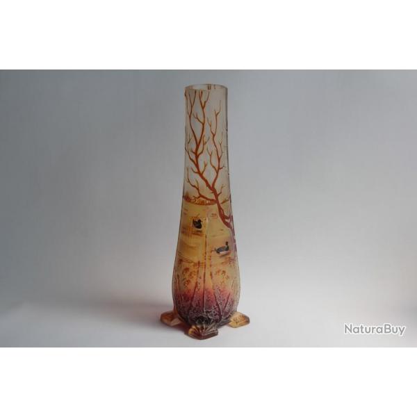 Vase verre maill 1900 Art Nouveau
