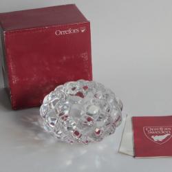 ORREFORS Sweden Bougeoir framboise cristal Anne Nilsson Suède